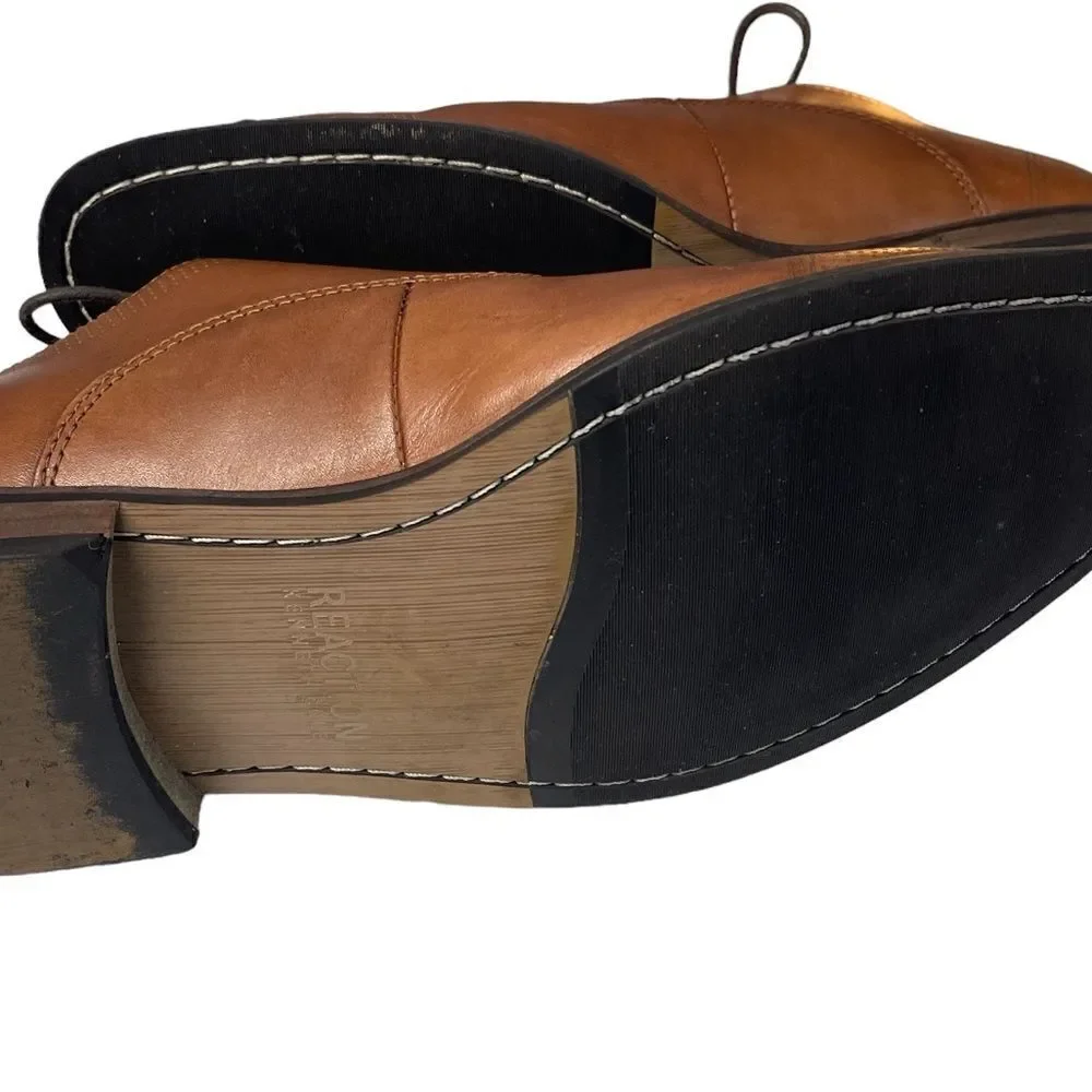 Reaction by Kenneth Cole Men's Brown Jean-ial Leather Derby Oxford’s